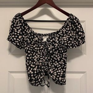 H&M Floral Front Tie Top